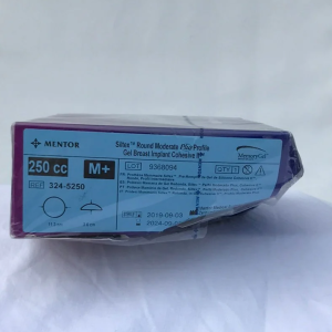 Damaged Mentor 324-5250 Siltex Round Moderate Plus Profile Gel Breast Implant Cohesive II