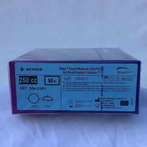 Mentor 354-2501 Siltex Round Moderate Plus Profile Gel Breast Implant Cohesive I 250cc