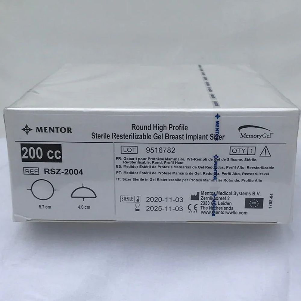 Mentor RSZ-2004 Round High Profile Re-Sterilizable Implant Sizer 200cc